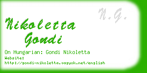 nikoletta gondi business card